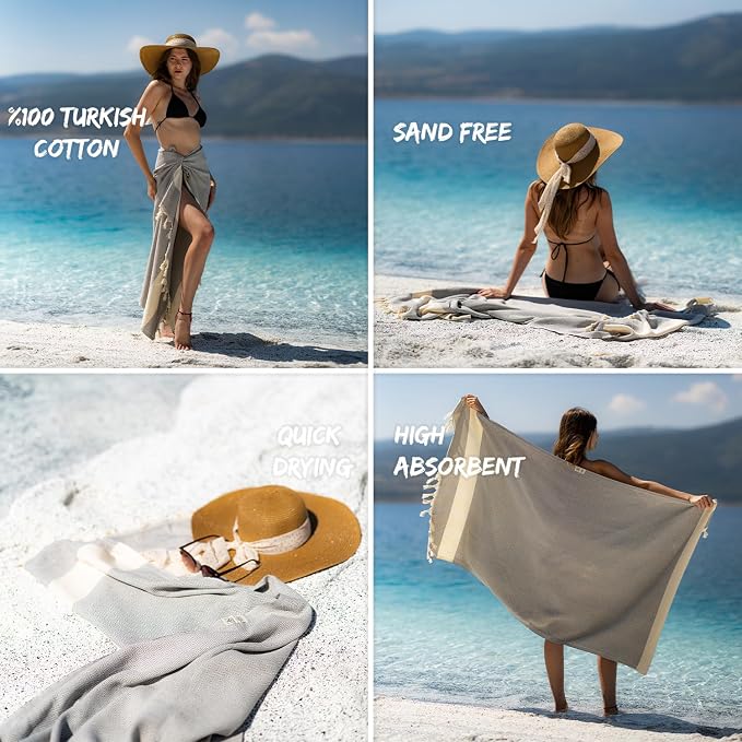 Turkish Beach Towel Oversized Clearance XL 40x71- Sand Free - Image 2