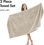 Madison Park 800GSM Bath Sheet Towel Oversized 34" x 68" 2 Pack 100% Cotton - Image 4