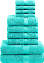 SUPERIOR Egyptian Cotton Pile 10 Piece Towel Set, Includes 2 Bath, 4 Hand - Image 2