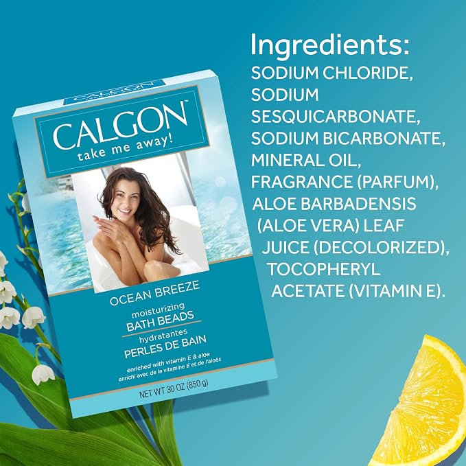 Calgon Ultra-Moisturizing Bath Beads, Ocean Breeze, 30 Ounce - Image 8