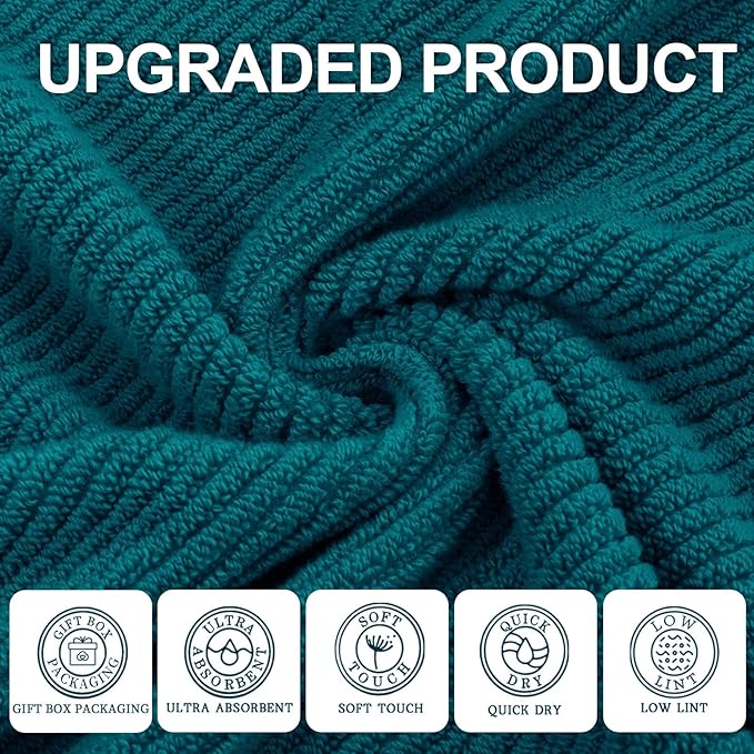 VOOVA & MOVAS Towels Set for Bathroom, 100% Cotton | Quick Dry | Soft | Thick - Image 2