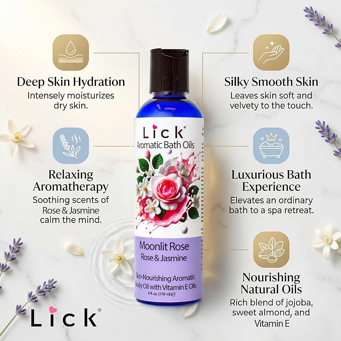 Lick Midnight Rose & Jasmine Aromatic Bath Oil - Image 3
