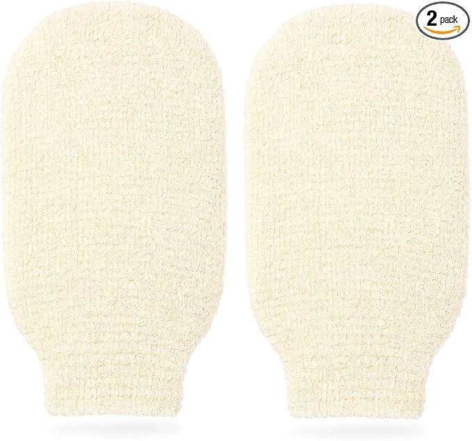 2-Pack Hemp Bath Gloves – Natural Shower Mitts by Unknown