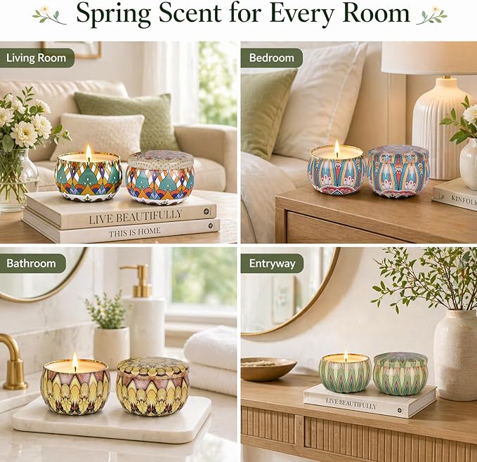 YINUO Scented Candle Gift Set for Women, 12 Pack Soy Wax Aromatherapy Candles - Image 6