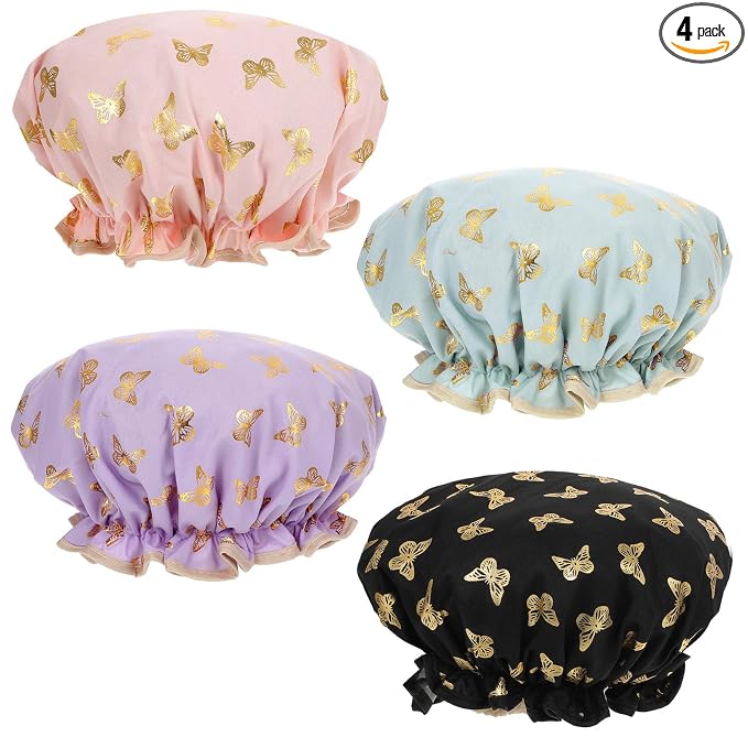 Yuanchu 4 Pcs Waterproof Shower Caps by Unknown