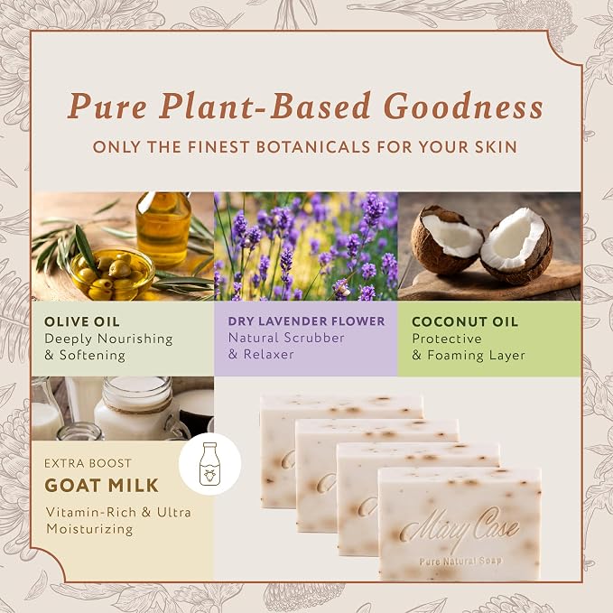 Mary Case Goat Milk & Lavender Bar Soap Set of 4 | Natural Soap - Image 5