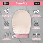Vegan Silk Exfoliating Gloves Set – Korean Spa Body Scrubber Mitt - Image 2
