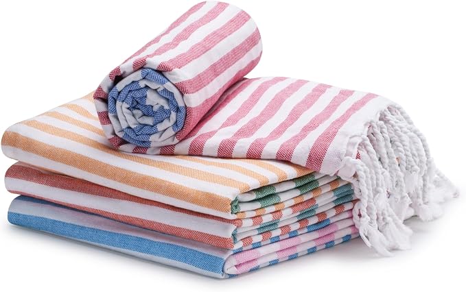 Cotton Turkish Beach Towel by 9Threads