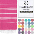 HAVLULAND Fuchsia Oversized 39x71cm Turkish Cotton Beach Towel by Havluland