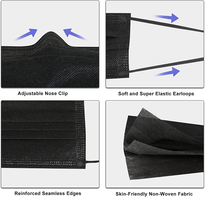akgk 200pcs Disposable Face Masks, 3 Ply Disposable Masks - Image 4