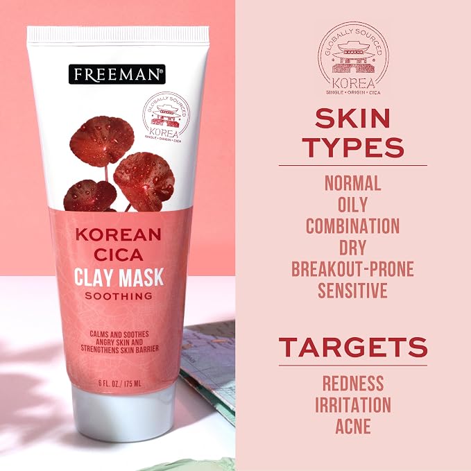 Freeman Exotic Blends Soothing Korean Cica Clay Facial Mask, 6 fl.oz./ 175 mL - Image 3