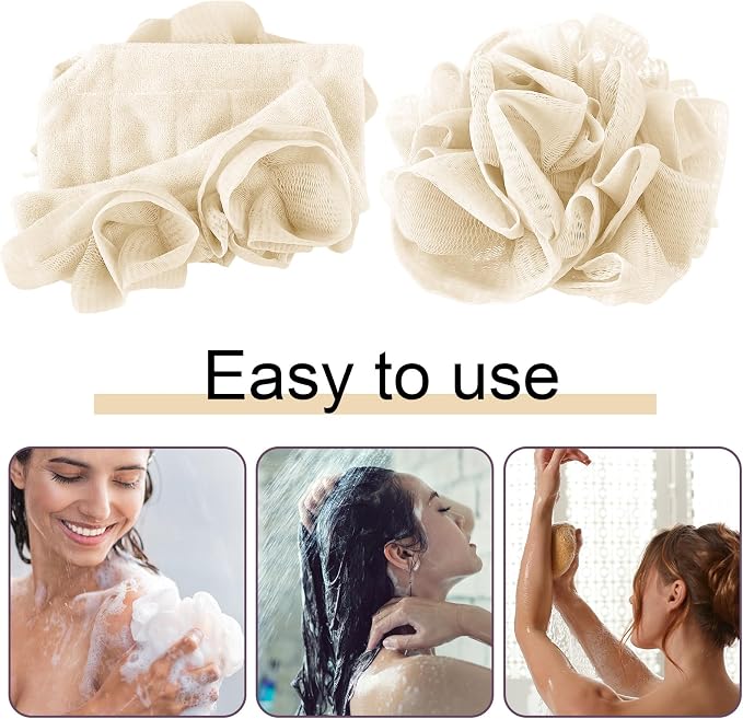 1 Pcs Washcloth Loofah Combo, 2 in 1 Bath Loofah Sponge - Image 4