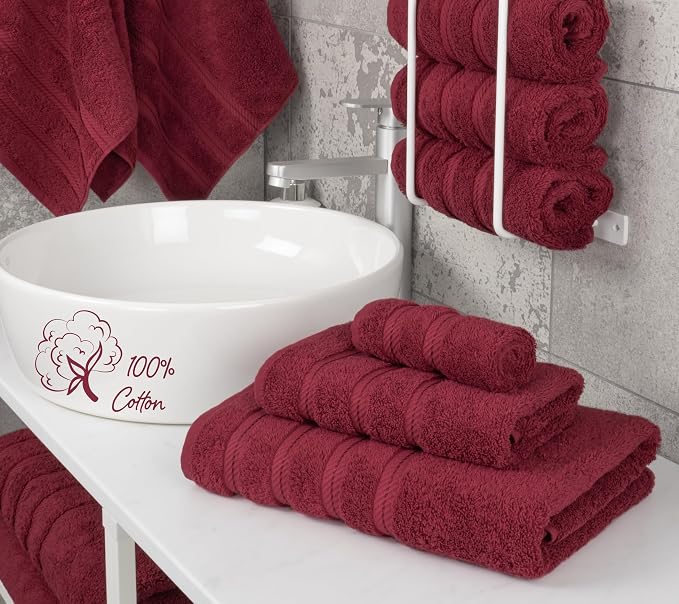 American Soft Linen Premium 3 Piece Towel Set, 1 Bath Towel 1 Hand Towel 1 - Image 2