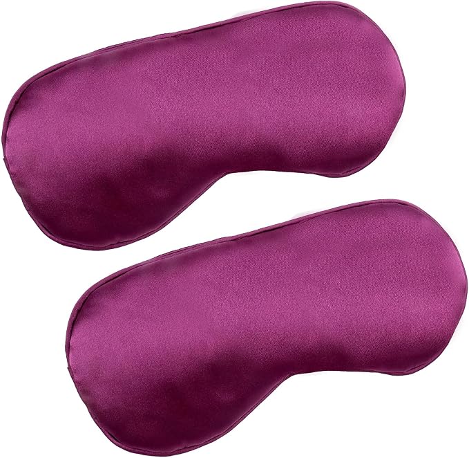 2 PCS Purple Satin Sleep Masks, Adjustable Silk Eye Mask by Unknown