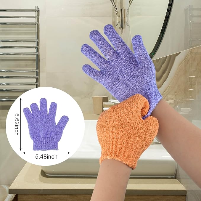 4 Pcs Shower Gloves, Exfoliating Gloves, Exfoliating Mitt, Exfoliating Body - Image 3