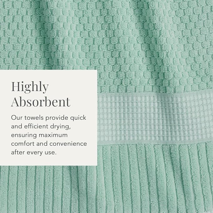 NY Loft 100% Cotton Towel Set| Super Soft & Absorbent Quick-Dry |Textured and - Image 7
