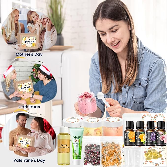 TSVATE Body Scrub Making Kit- Make Your Own Salt Body Scrub, Salt Scrub - Image 7