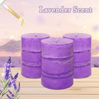 3" x 4" Handmade Pillar Candles Lavender Scented Purple Decorative Modern - Image 2