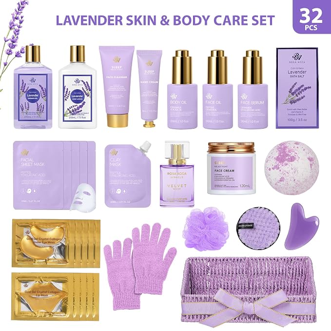Mothers Day Gifts Basket for Mom, Hydrating Facial Skin Care Set, Home Spa - Image 2