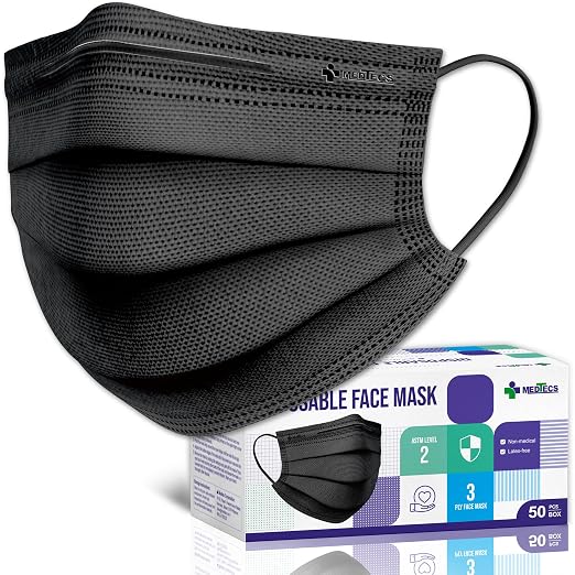 Medtecs Face Mask Disposable – Available in 50 & 2, 3-Ply Breathable, Soft Fit by MedtecsGroup