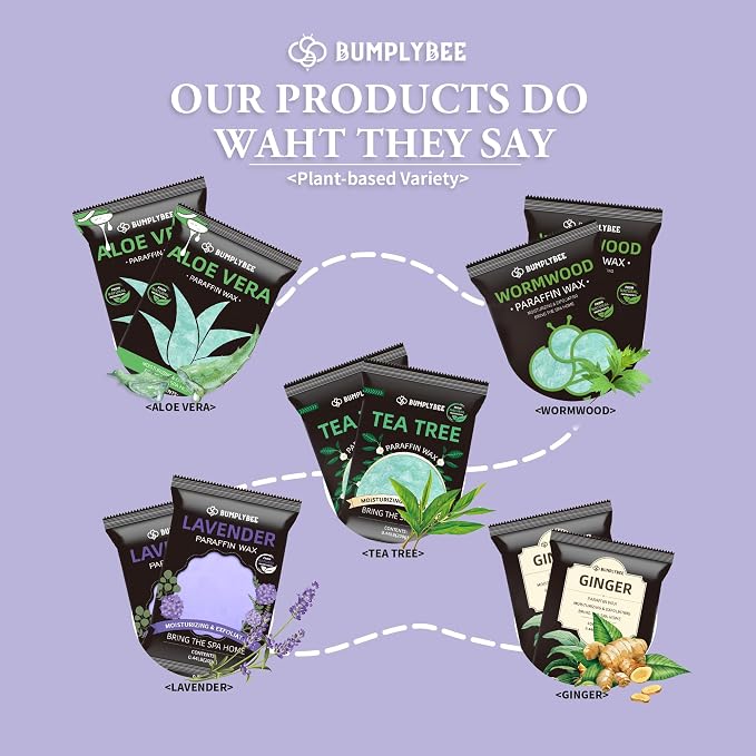 BUMPLYBEE Paraffin Wax for Hand and Feet, 10 Pack Lavender Paraffin Wax Refills - Image 4