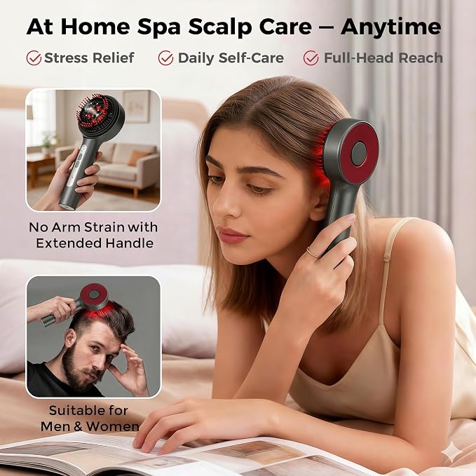 Electric Scalp Massager, 5 in 1 Refillable Oil Reservoir and Mist 3 Step At - Image 2