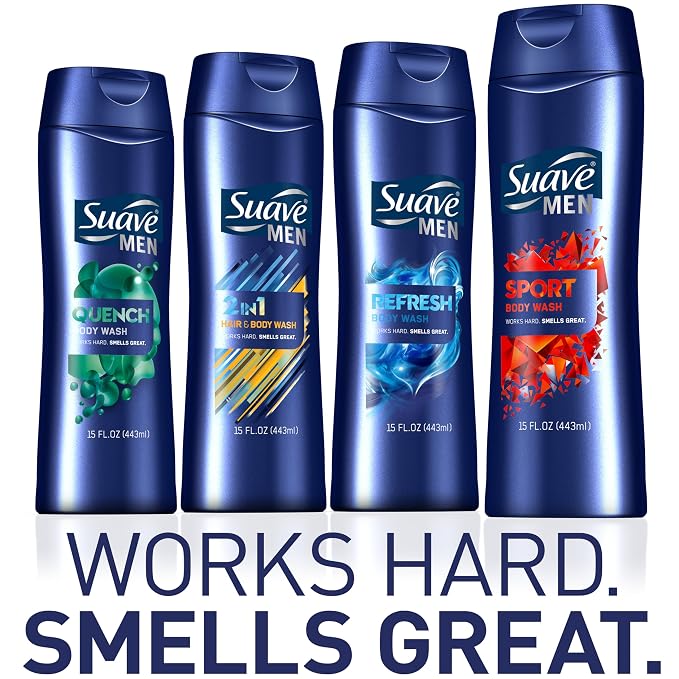 Suave Men Moisturizing Body & Face Wash, - Image 5
