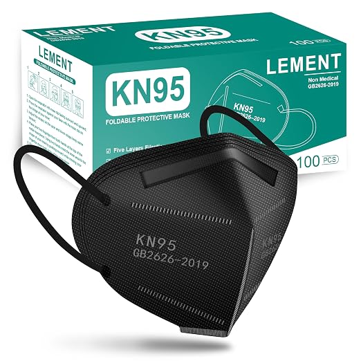 LEMENT KN95 Face Masks 100 Pack, 5-Ply Breathable Cup Dust Disposable Masks by Lement