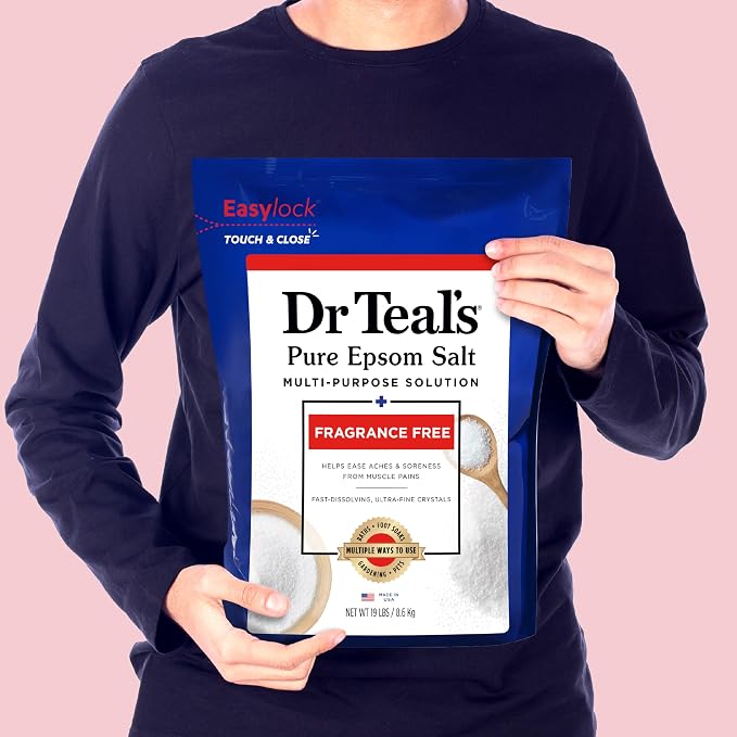 Dr Teal's Pure Epsom Salt Bulk Magnesium Sulfate USP, Fragrance Free, 19 lbs - Image 7