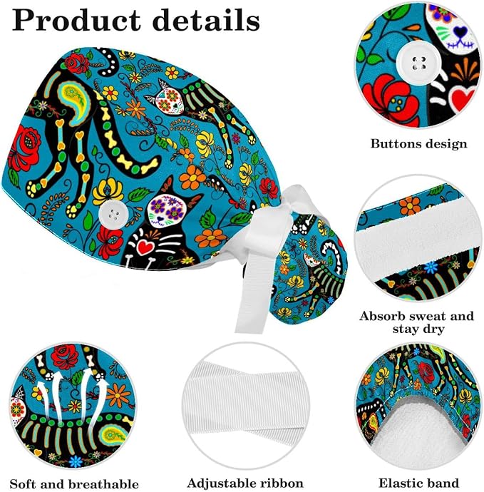 Ethnic Aztec Pattern Adjustable Scrub Cap Hat - Image 3