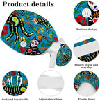 Ethnic Aztec Pattern Adjustable Scrub Cap Hat - Image 3