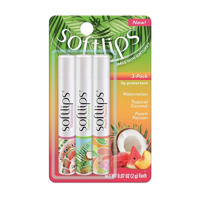 Softlips Daily Lip Moisturizer For Very Dry Lips, Tropical Flavored Lip Balms by SOFTLIPS