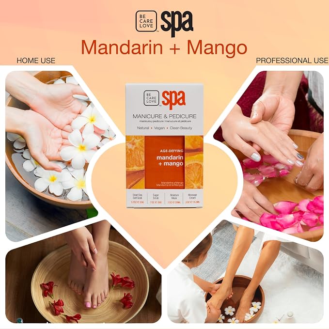BCL Spa Mandarin + Mango Professional Pedicure Kit Foot Spa Set – Exfoliate - Image 4