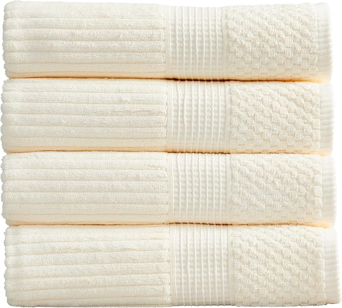 Springtree Home 100% Cotton Bath Towel Set of 4 | Super Soft & Absorbent by SpringtreeHome