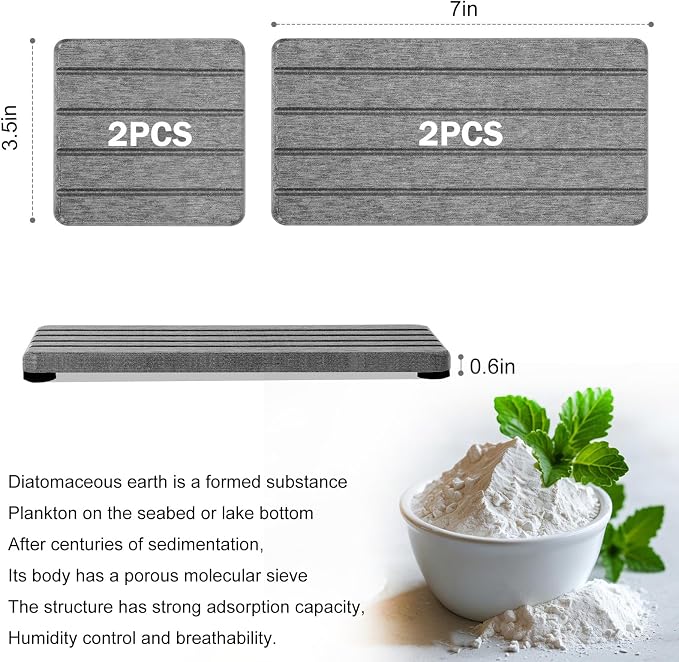 4PCS Stone Drying Tray for Bathroom Sink and Kitchen Counter, Fast Drying - Image 6