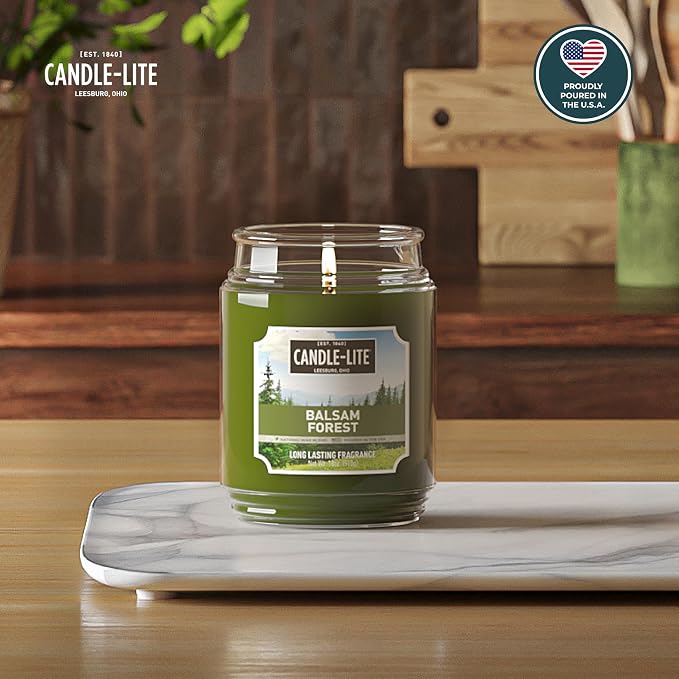 Candle-lite Fall Scented Candles, Balsam Forest Fragrance, 18 oz Jar, Proudly - Image 2