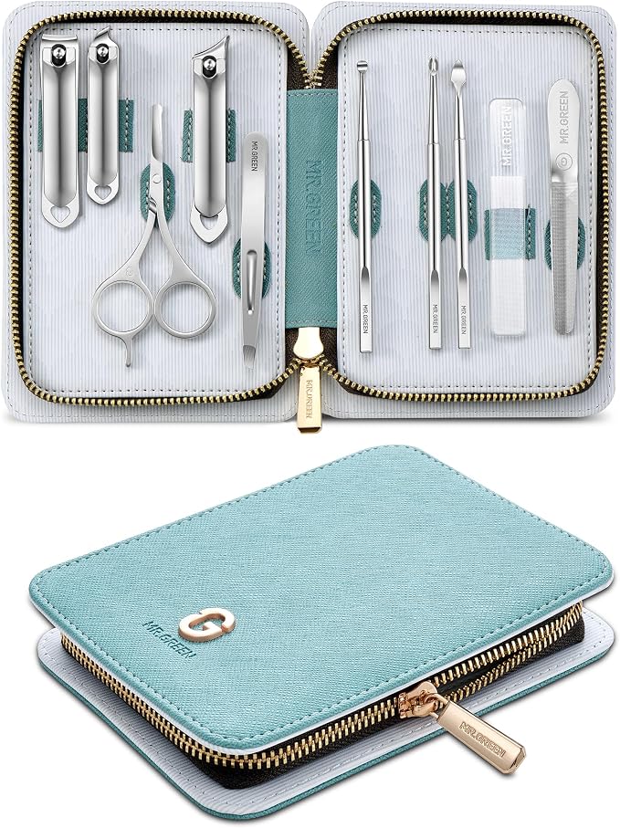 MR.GREEN Manicure Kit 10 in 1, German Stainless Nail Clippers Set, Professional by MRGREEN
