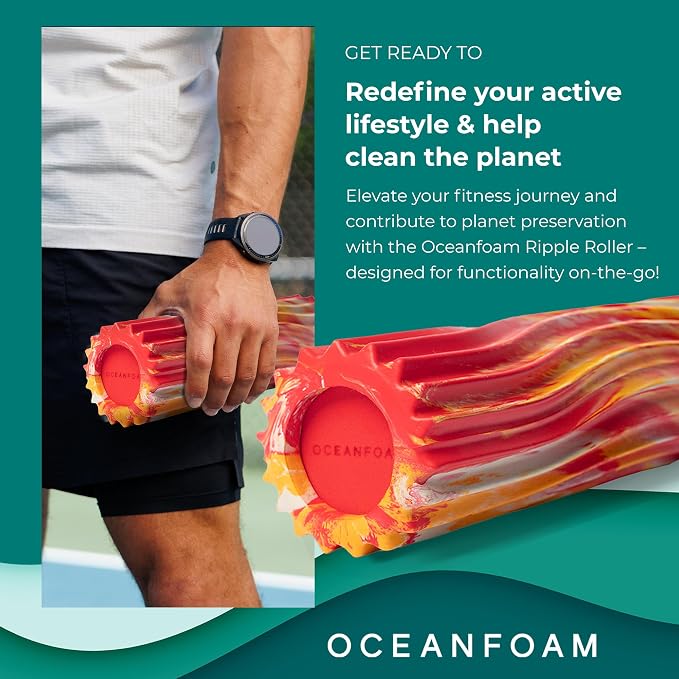 Oceanfoam Ripple Travel Foam Roller Firm Mini Foam Roller - Image 4