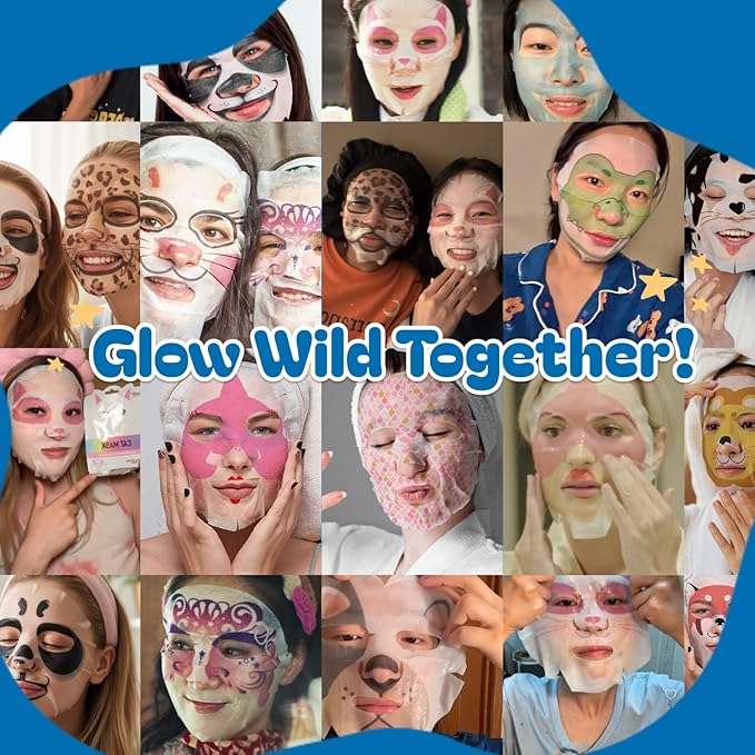 Epielle Character Face Mask Wave & Wild 6 Pack, Fun & Effective Korean Skin Care - Image 6