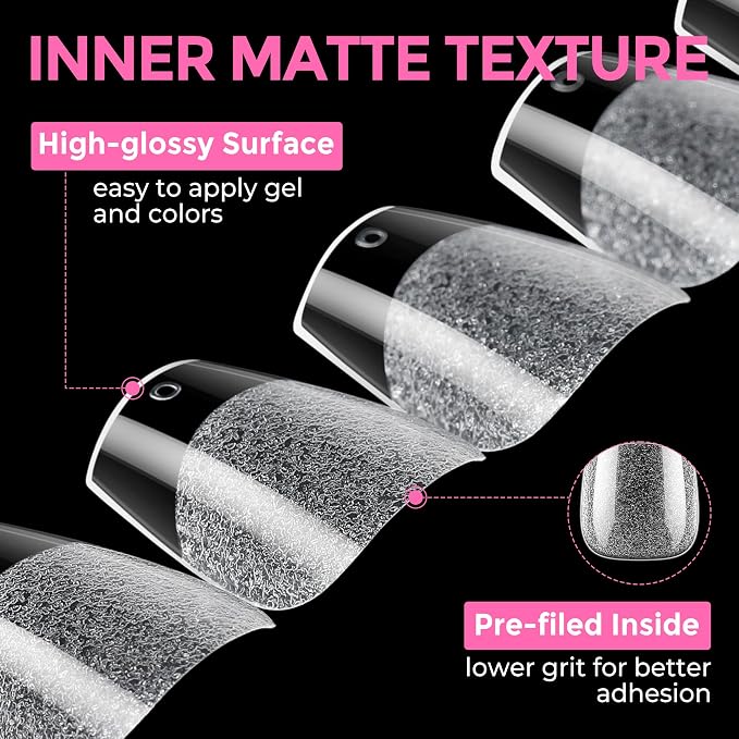 UNA GELLA Extra Short Coffin Nail Tips: XS 216pcs Pre-shape Press on Nails - Image 7