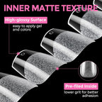UNA GELLA Extra Short Coffin Nail Tips: XS 216pcs Pre-shape Press on Nails - Image 7