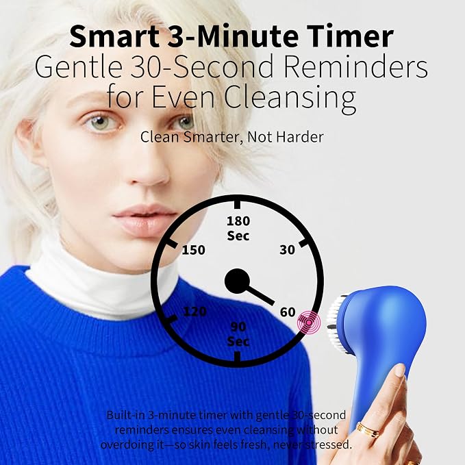 Premium Facial Cleansing Brush, Waterproof Face Scrubber, Spin & Sonic Modes - Image 7