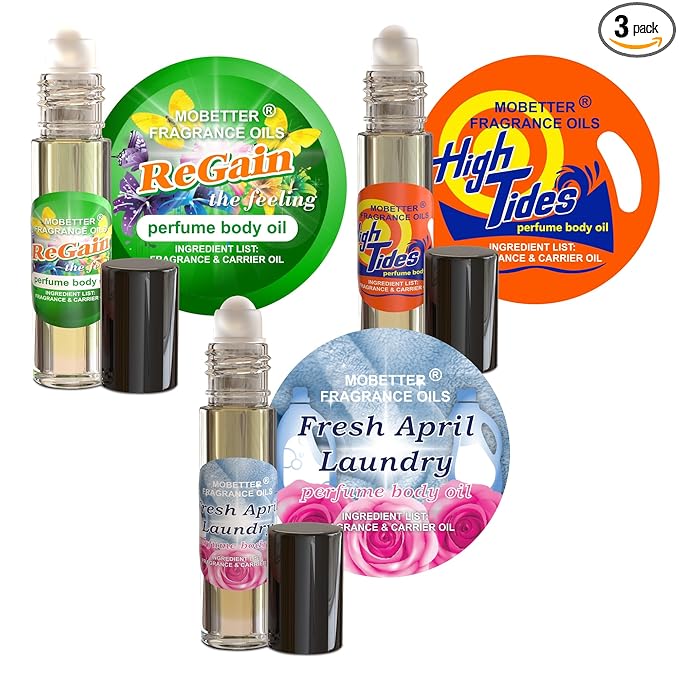 MOBETTER FRAGRANCE OILS Laundry Day Body Oil Perfume Set, High Tides, & Fresh by MOBETTERFRAGRANCEOILS