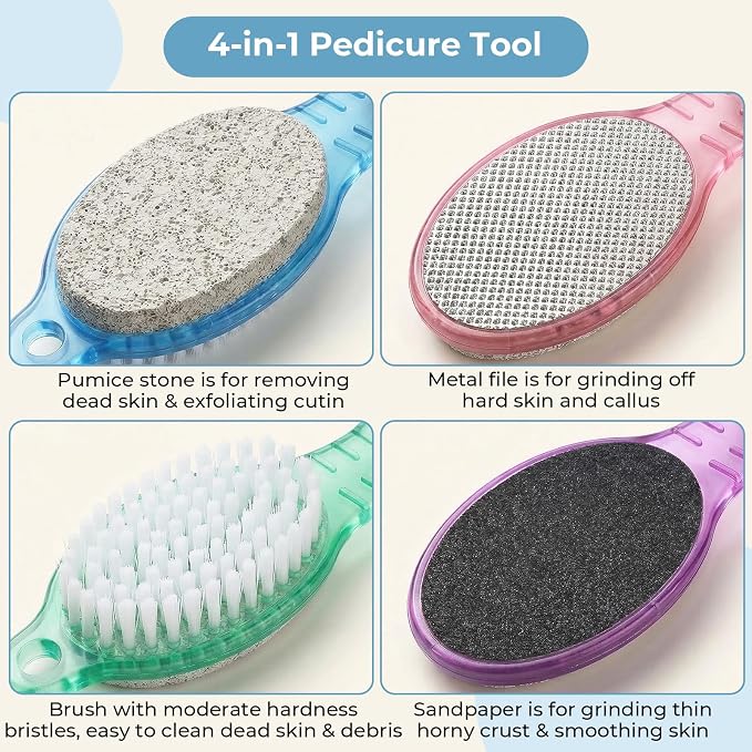4PCS Foot Scrub Brush, 4 in 1 Foot Scrubber Brush - Image 3