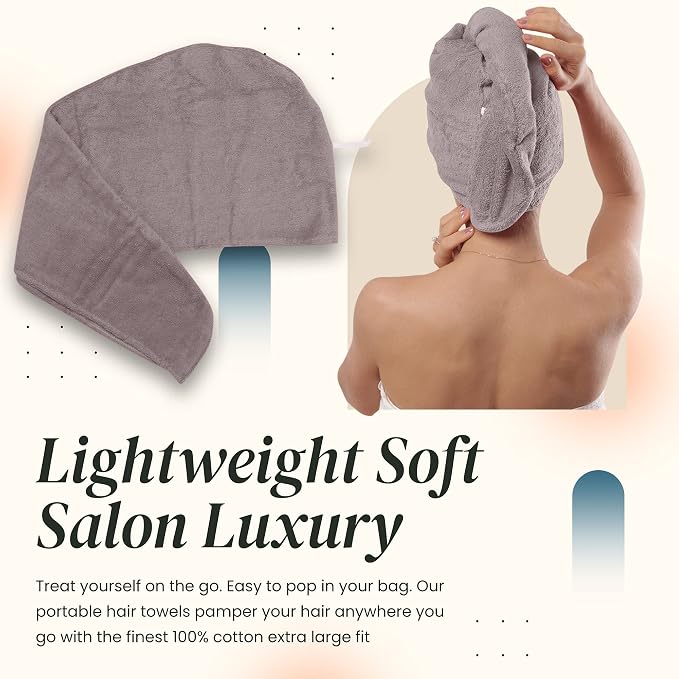 Extra Large Waffle Cotton Hair Towel Wrap - Image 5