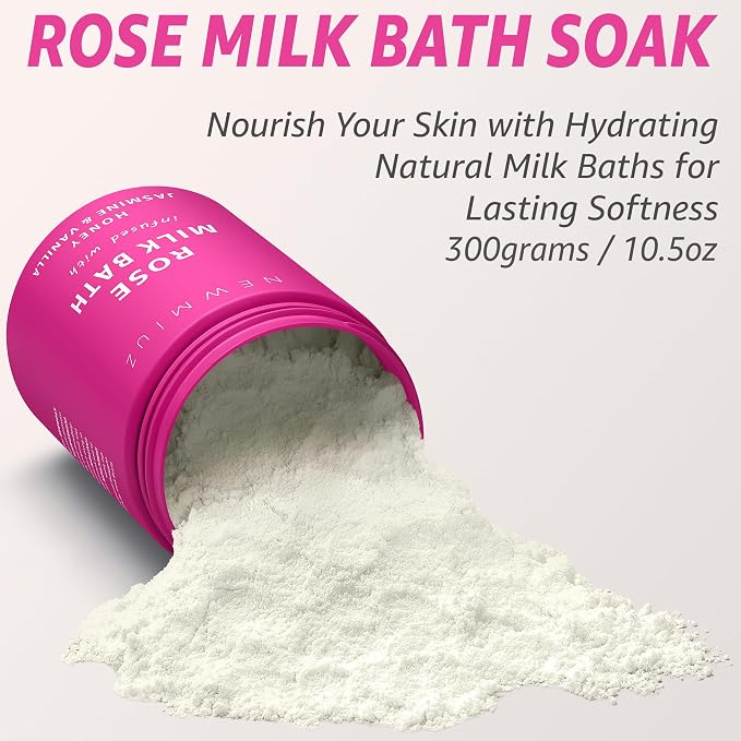 Calming Rose Coconut Milk Bath Soak Moisturize Soften Skin Honey Jasmine - Image 4