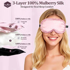 Silk Sleep Mask for Women, 100% Mulberry Silk Eye Mask, All-Silk Filled - Image 2