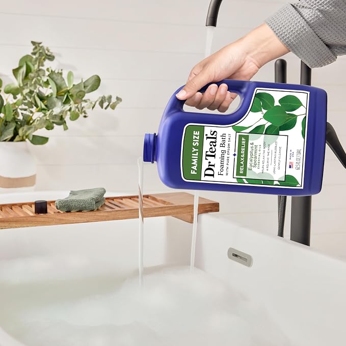 Dr Teal's Foaming Bath with Pure Epsom Salt, Relax & Relief with Eucalyptus & - Image 6
