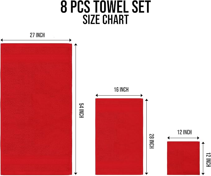 Towel and Linen Mart Burgundy Towel Sets, 2 Bath Towels 2 Hand Towels and 4 - Image 7