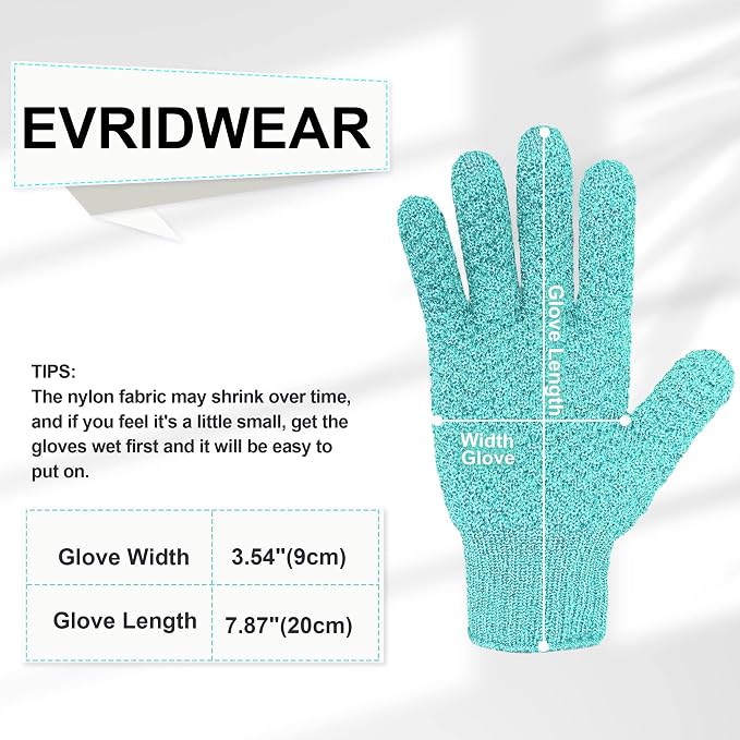 Evridwear Exfoliating Glove Shower Gloves Exfoliate Dead Skin - Image 6
